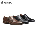 High Quality Hand Made Latest Wedding Brown Leather Monk Shoes For Men